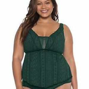 Becca Etc  Color Play Crochet Tankini Top